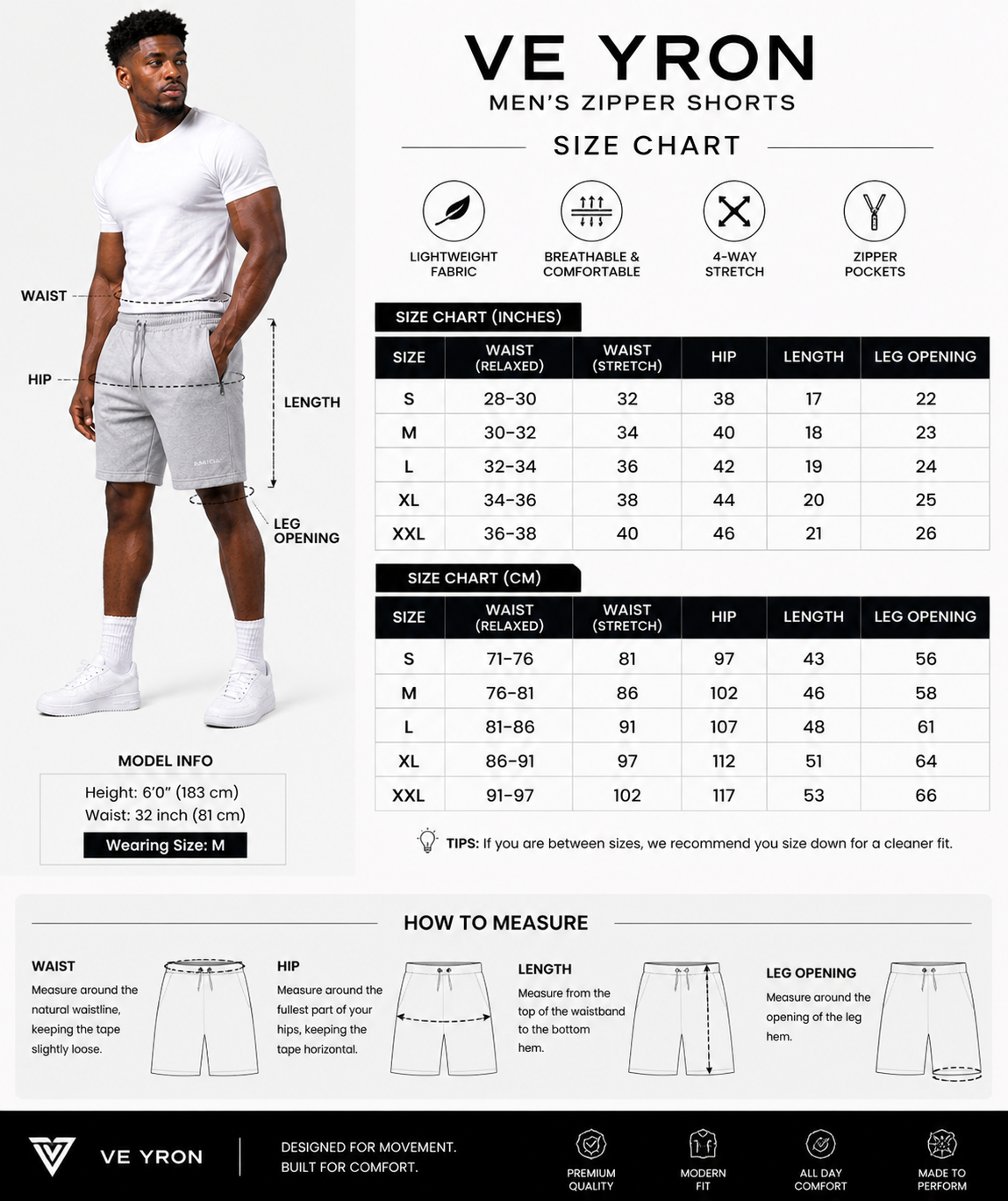 VE YRON Hashtag Edition™ Mens Shorts — Phantom Black