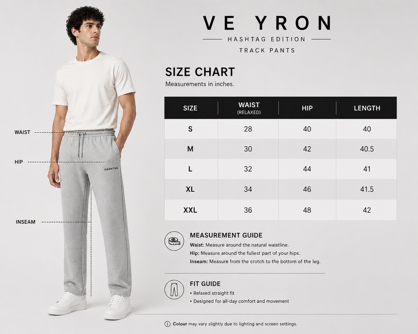 VE YRON Hashtag Edition™ Mens Track Pant — Carbon Ash